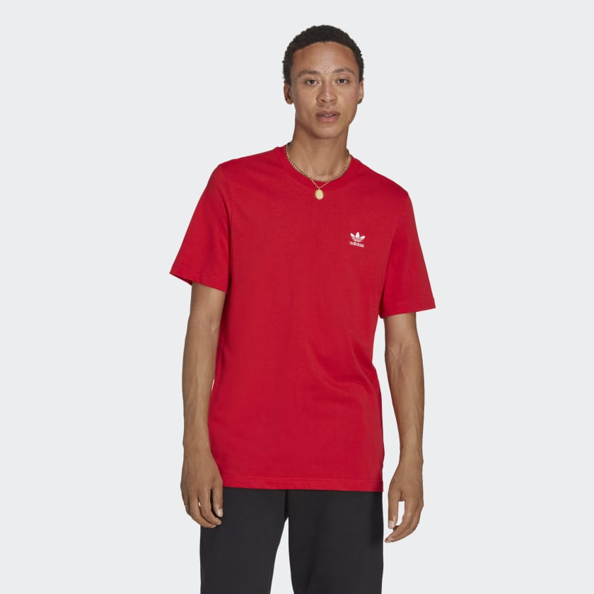 DailyWear Mens Casual Long Sleeve Plain Baseball Cotton T Shirts RED/White,  Medium