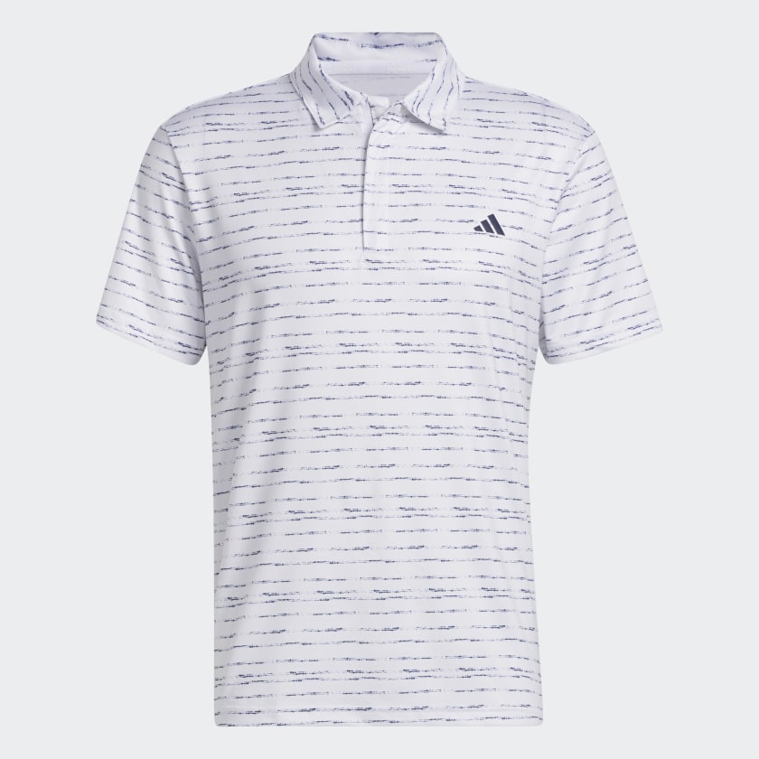 adidas Men s Golf Stripe Zip Golf Polo Shirt White adidas US
