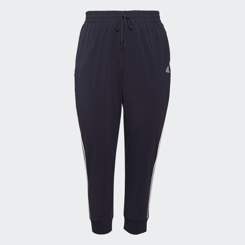 Adidas Essentials Warm-Up Slim Tapered 3-Stripes Track Pants (Plus Size ...