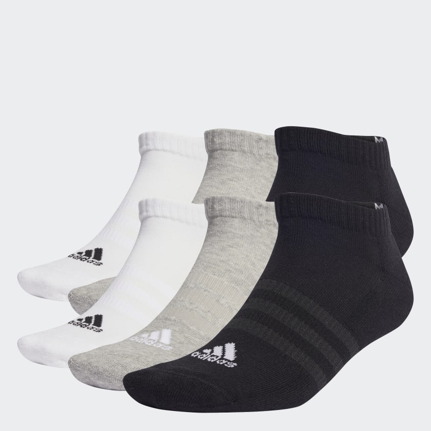 adidas Cushioned Sportswear Low-Cut Socks 6 Pairs - Grey | adidas Singapore