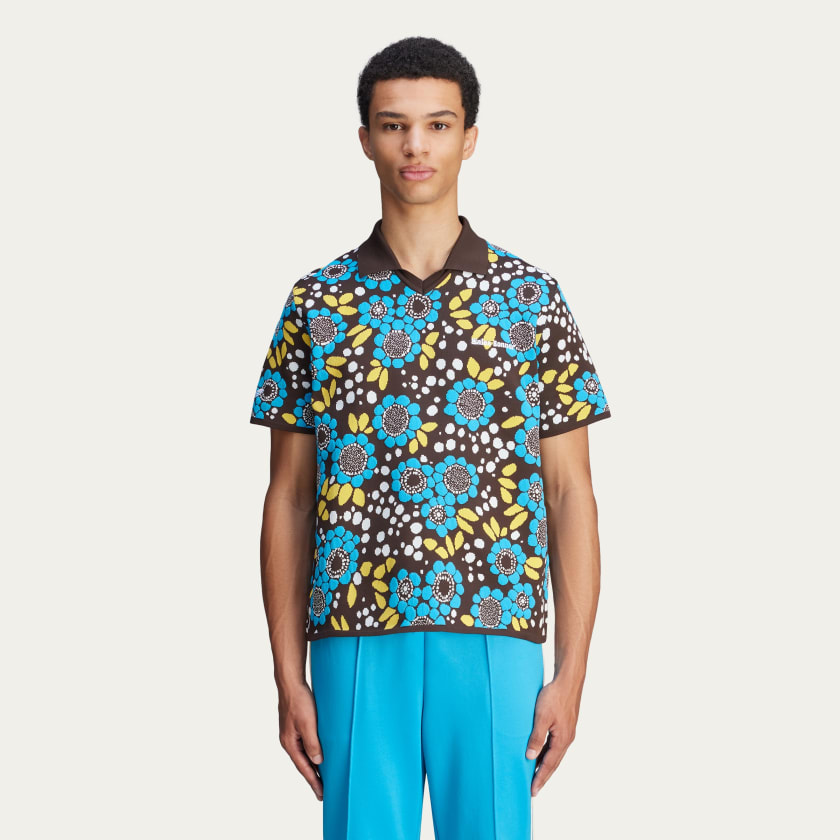 adidas Wales Bonner Knit Floral Polo Shirt Multicolor adidas Philippines