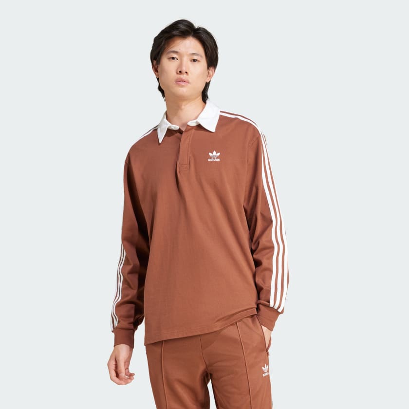 今 話題 の 人気 商品 Polo Rugby Adicolor adidas Shirt Shipping Free | Brown - トップス