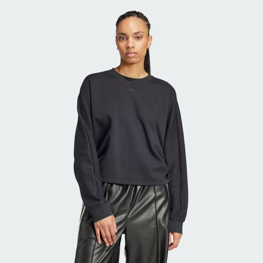Felpa Ruched 3 Stripes Loose Nero adidas adidas Italia