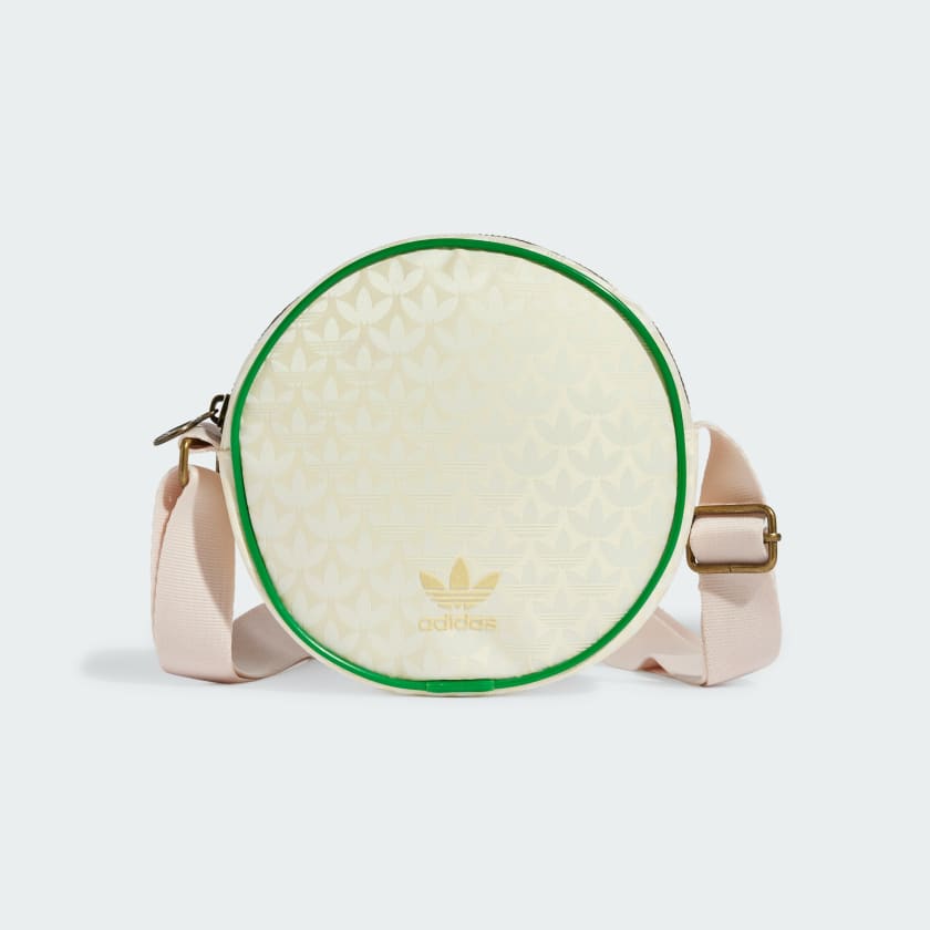 adidas Trefoil Monogram Jacquard Ronde Tas Wit adidas
