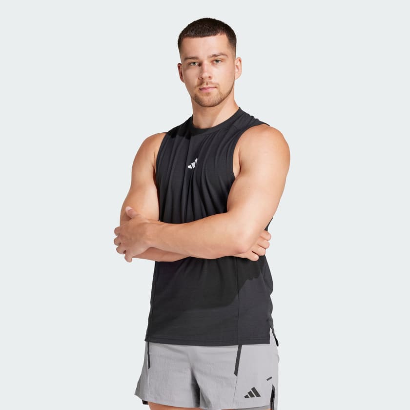 adidas Designed for Training Workout Tank Top - Black | Free 