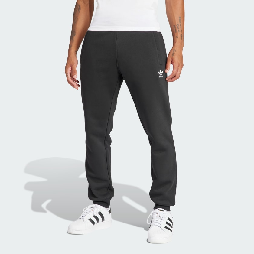 adidas Originals Trefoil Essentials joggers in black