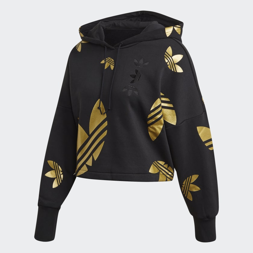 Adidas gold logo hoodie deals