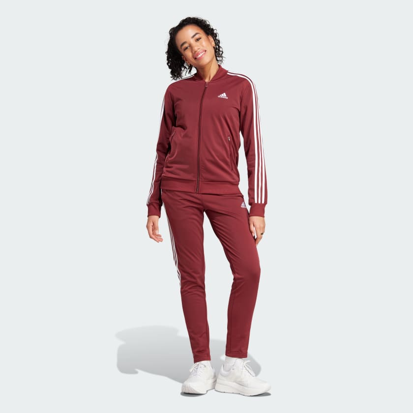 adidas Essentials 3 Stripes Tracksuit Burgundy adidas India