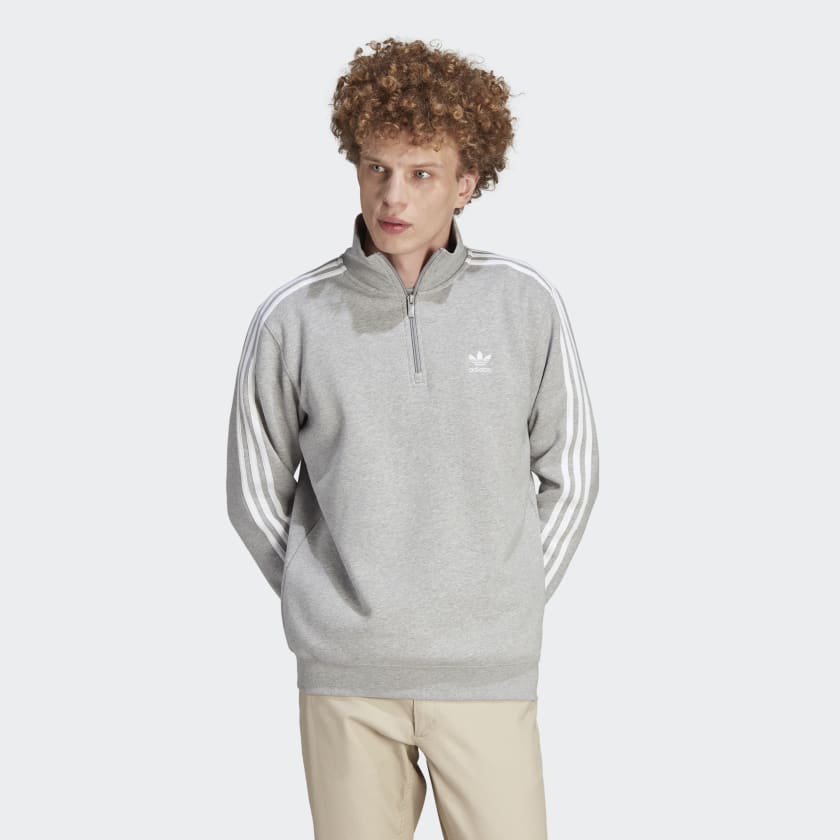 adidas Adicolor Classics 3-Stripes Half-Zip Sweatshirt - Grey | Men's  Lifestyle | adidas US