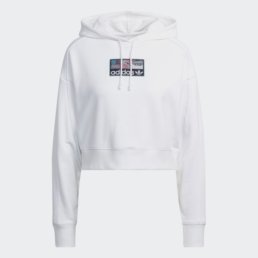 Adidas vocal cropped hoodie white discount