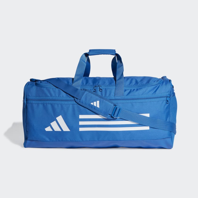 adidas Essentials Linear Duffel Bag Medium - Blue | adidas India