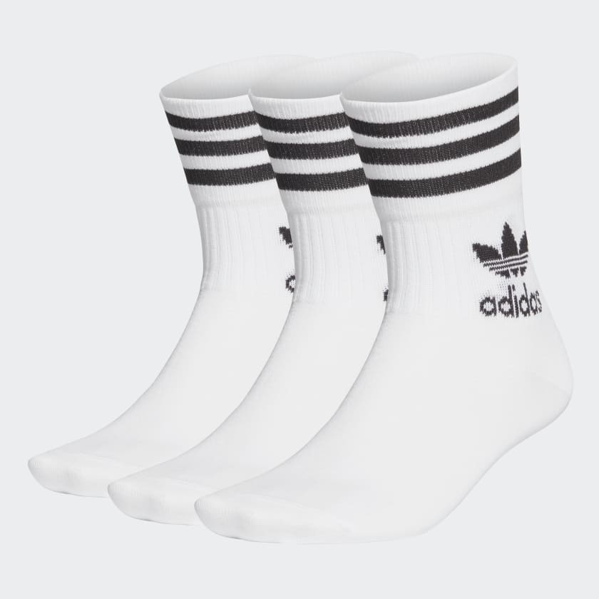 adidas Enjoy Summer Mid Cut Crew Socks 3 White | Australia