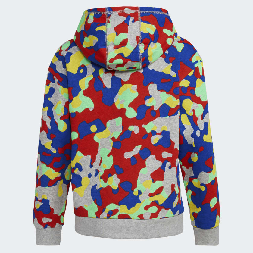 adidas Camo Allover Print Pullover Hoodie Grey Kids Training adidas US