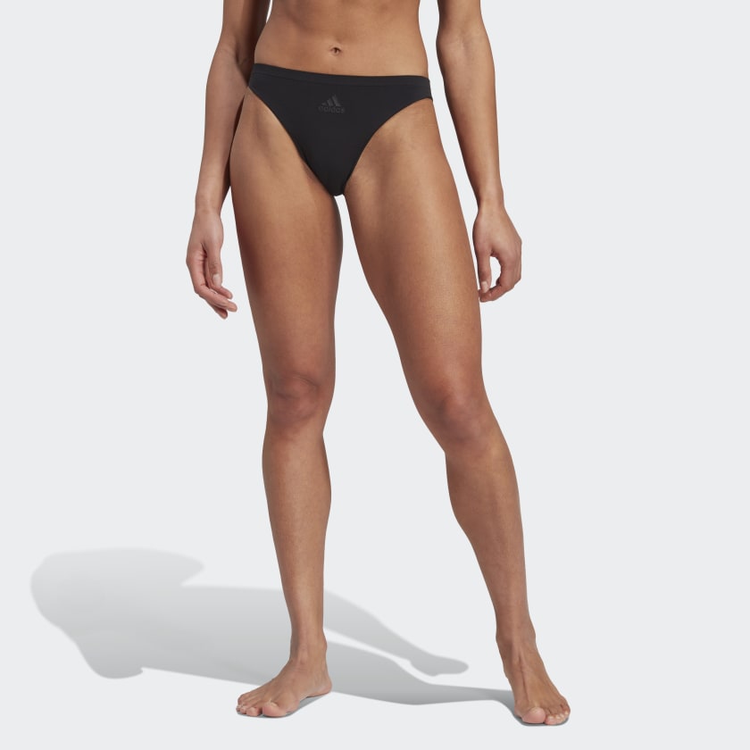adidas Active Seamless Micro Stretch Bikini Brief Underwear - Black, Women's Training