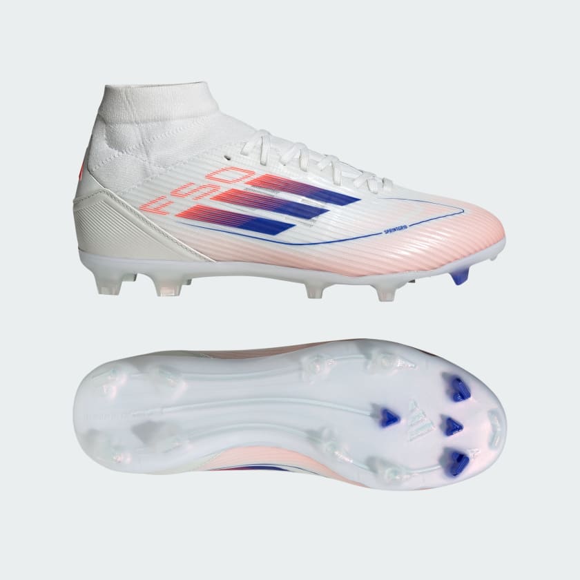 adidas F50 Women s League Mid Cut Firm Multi Ground Soccer Cleats White Free Shipping with adiClub adidas US