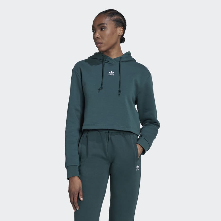 adidas Adicolor Essentials Crop Fleece Hoodie - Green | Women\'s Lifestyle |  adidas US