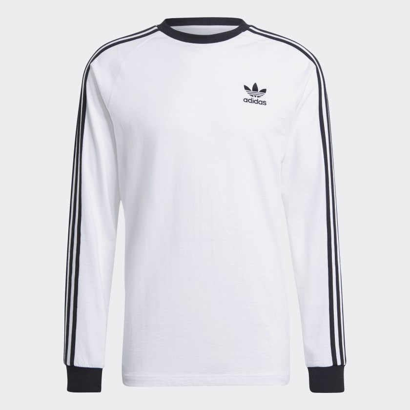 adidas Adicolor Classics 3-Stripes Long Sleeve Tee - White | Men's ...