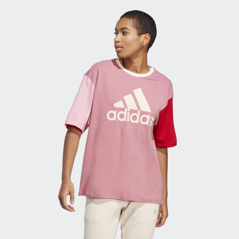 adidas Essentials Big Logo Boyfriend T-Shirt - Rosa | adidas Deutschland