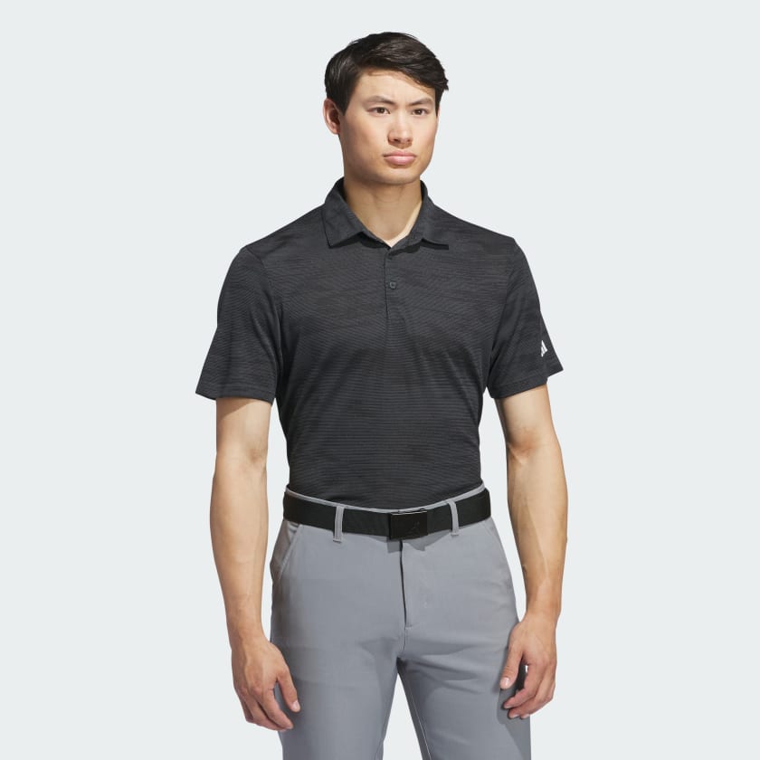 adidas Ultimate365 Textured Stripe Polo Shirt - Grey | Free