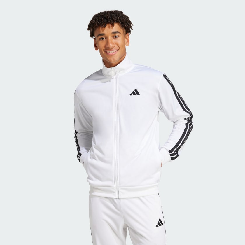 adidas 3-Stripes Tricot Regular Track Jacket - White | Free