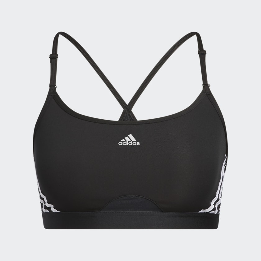 adidas All Me 3 Stripes Womens Sports Bra - Black – Start Fitness