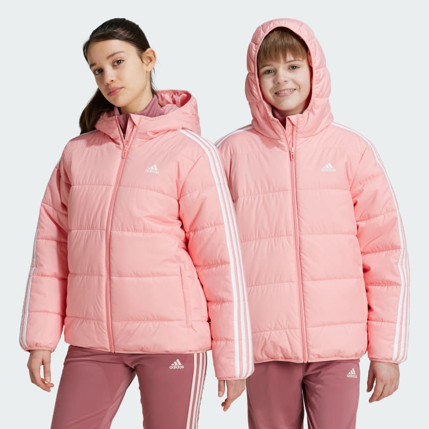 adidas Essentials 3 Stripes Padded Jacket Pink adidas Australia