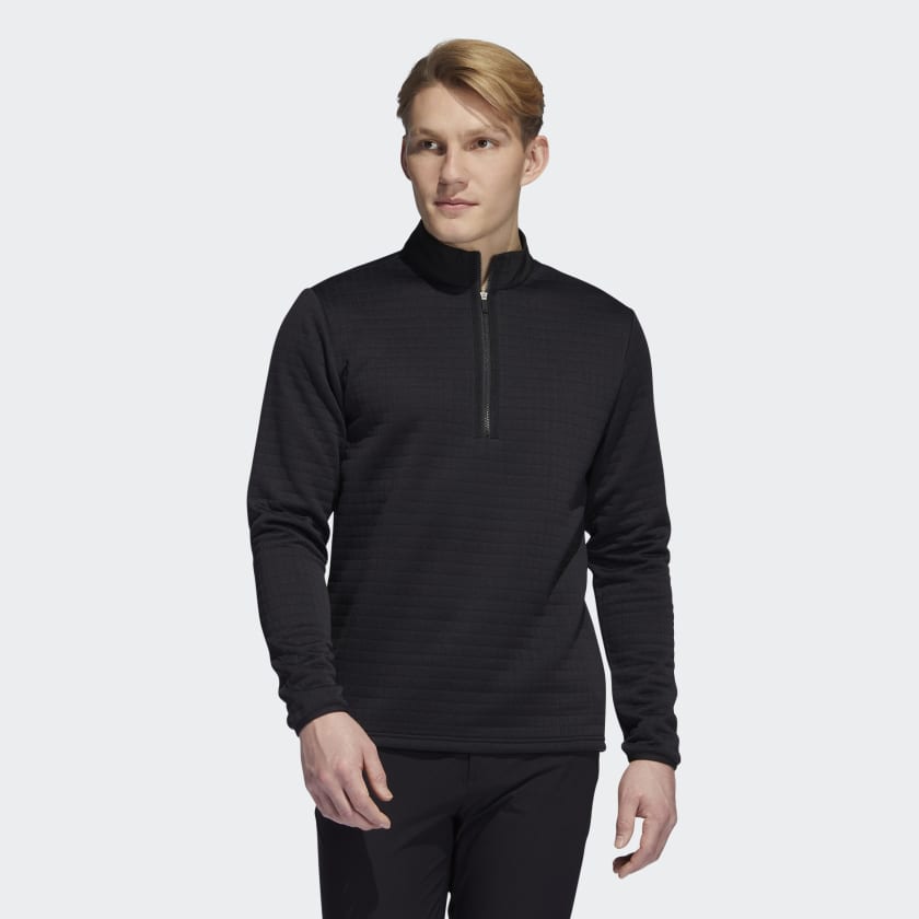 adidas Water Repellent 1/4 Zip Pullover - Black, Men's Golf