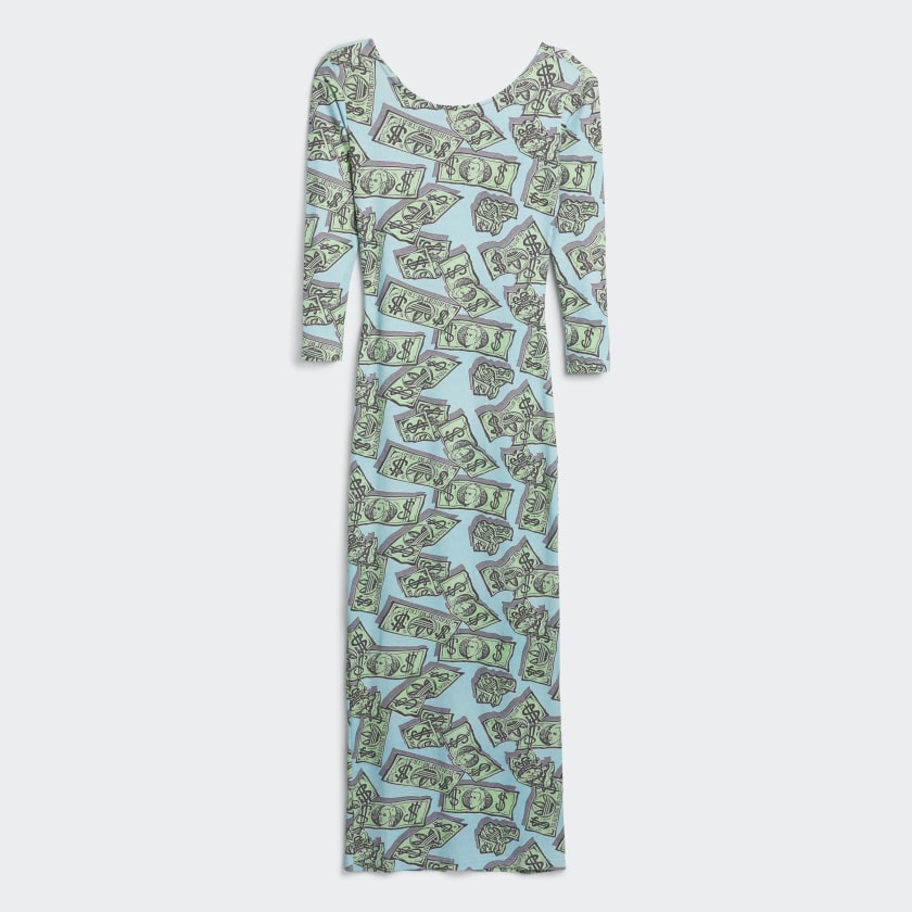 adidas Jeremy Scott Money Print Dress - Green | Free
