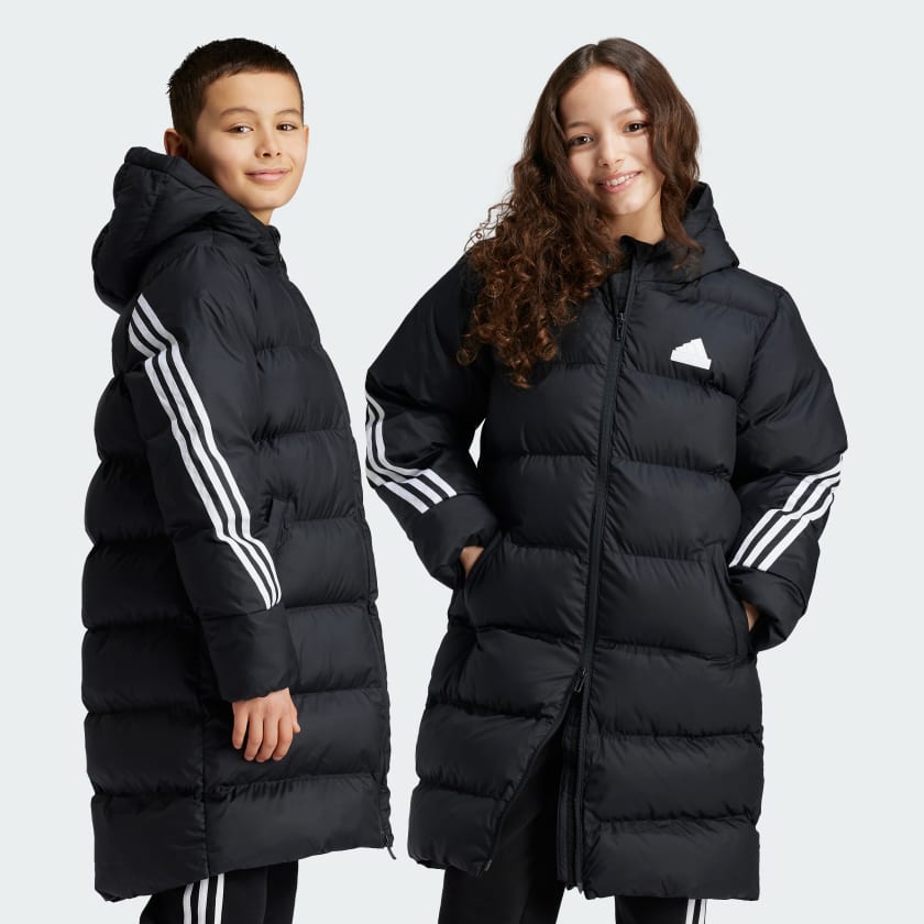 Adidas long padded jacket blackpink on sale