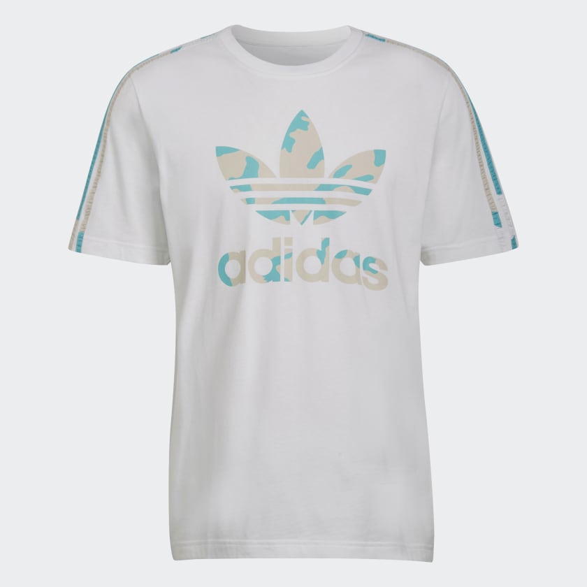White adidas t shirt with top green logo