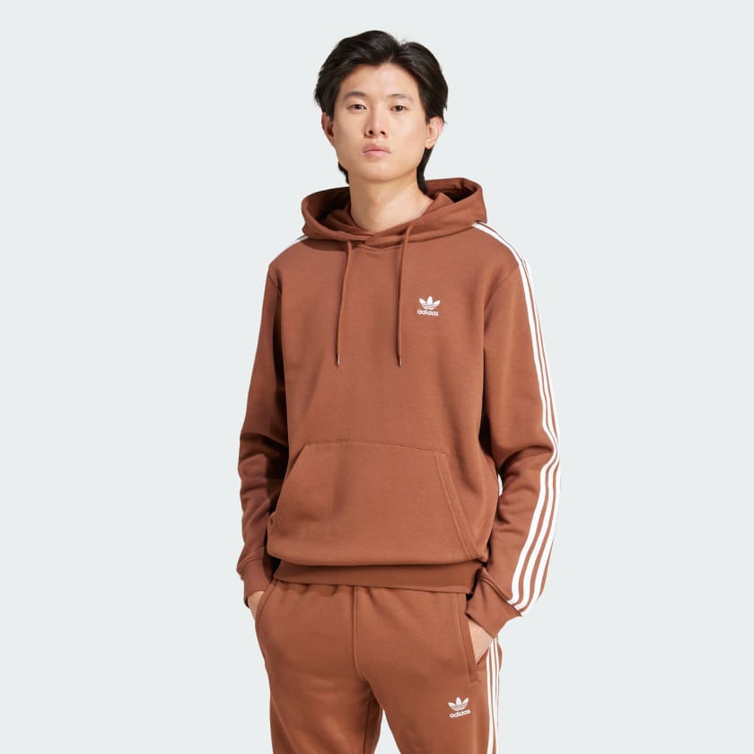 Sudadera con Gorro Adicolor Classics 3 Tiras Marron adidas adidas Peru