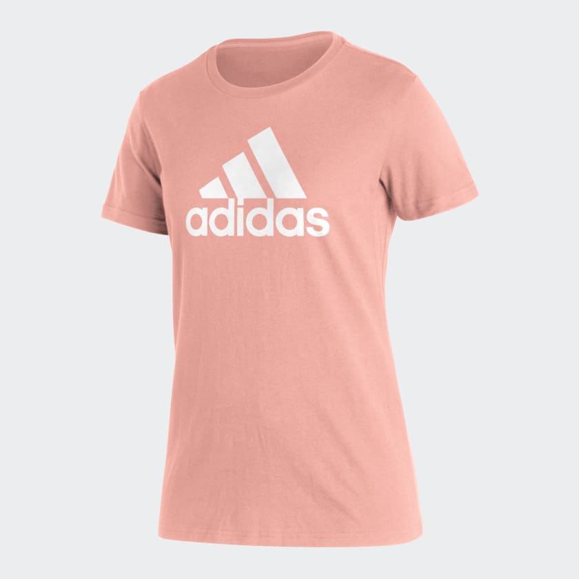 adidas Amplifier Short Sleeve Badge of Sport Tee - Pink Women's Lifestyle | adidas US