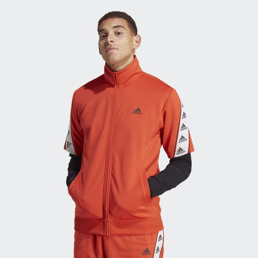 hvile landing temperatur adidas Taped Short Sleeve Track Jacket - Red | Men's Lifestyle | adidas US