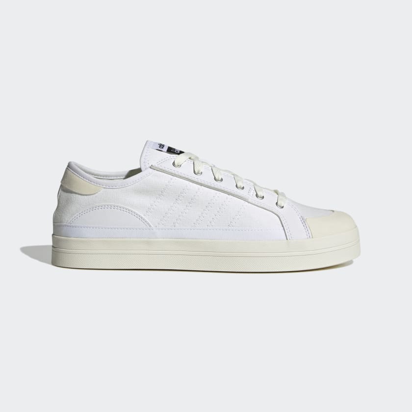 Adidas white canvas shoes deals