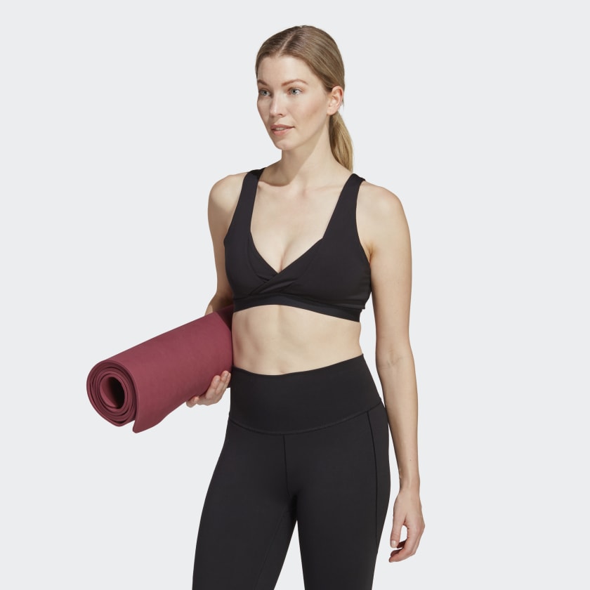 adidas Yoga Essentials Studio Light-Support Nursing Bra - Black | Women's  Yoga | adidas US