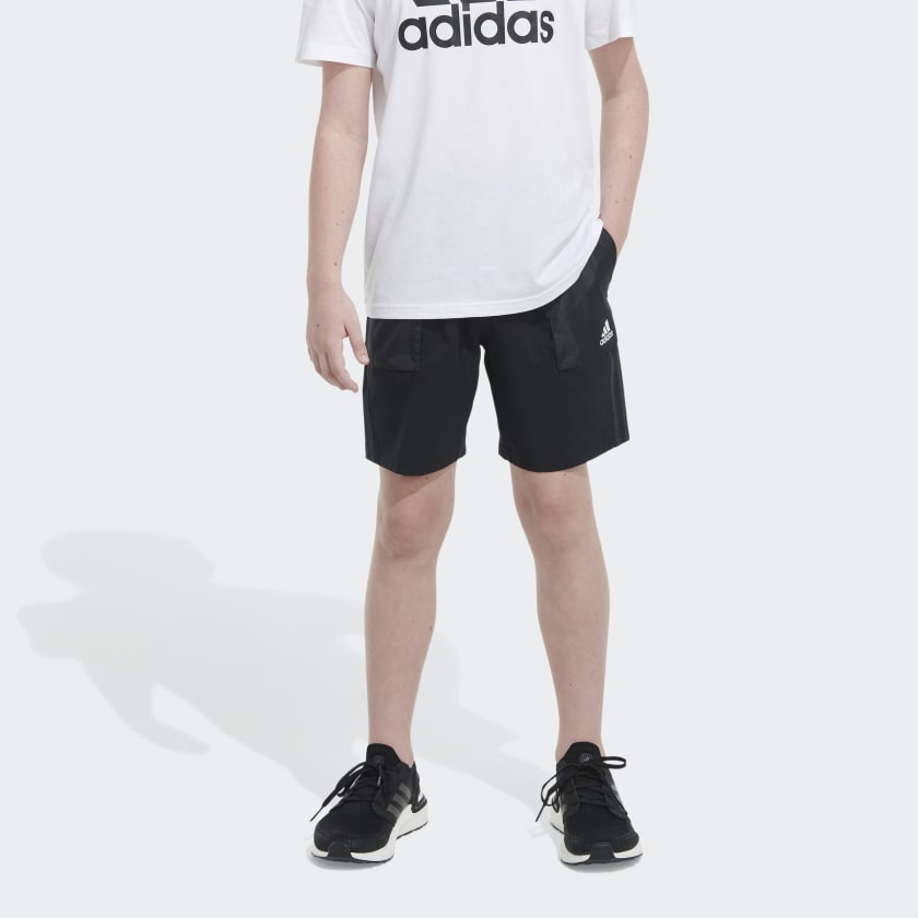 adidas AEROREADY® Elastic Waistband Escape Woven Shorts - Black | Kids ...