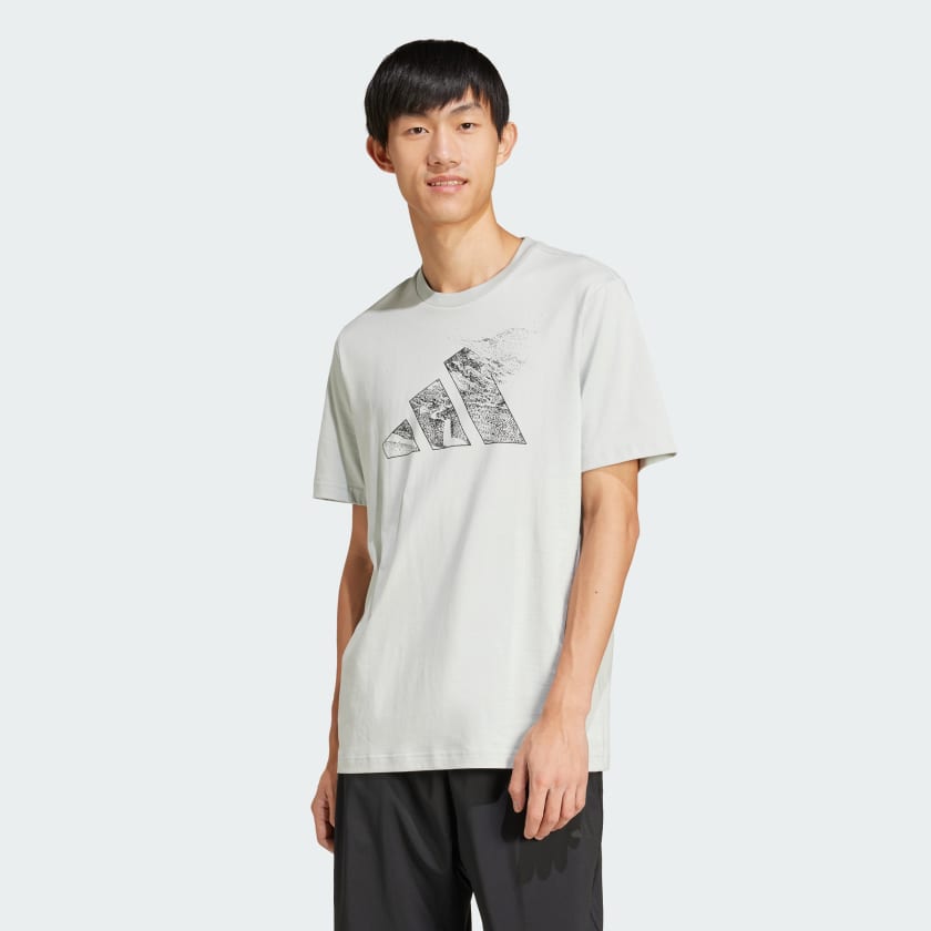 adidas City Escape Logo Graphic Tee - Grey | Free Shipping