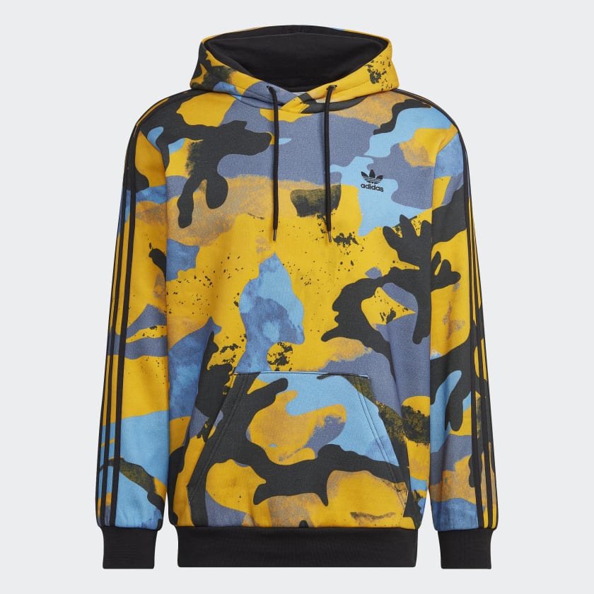 adidas Sudadera con Gorro Camo Series Estampado Integral Amarillo adidas Mexico