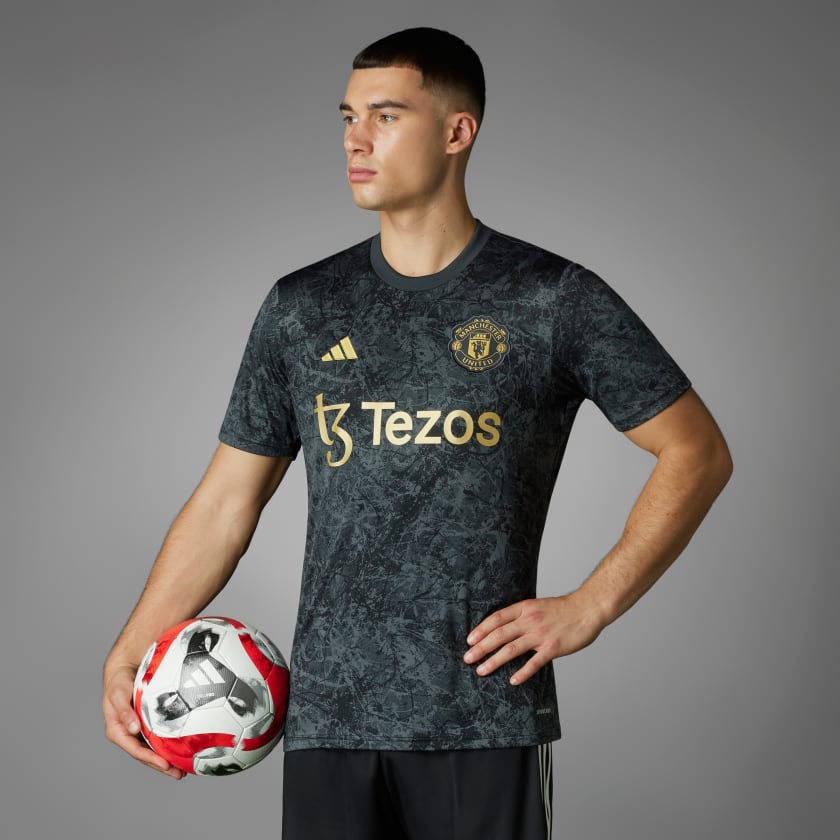 adidas Manchester United Stone Roses Pre Match Voetbalshirt Zwart adidas Offici le Shop