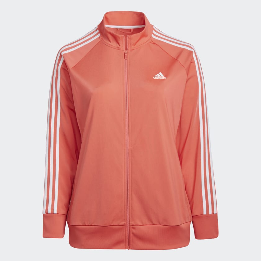 adidas Essentials Warm Up Tricot Slim 3 Stripes Track Jacket Plus Size Pink adidas Canada