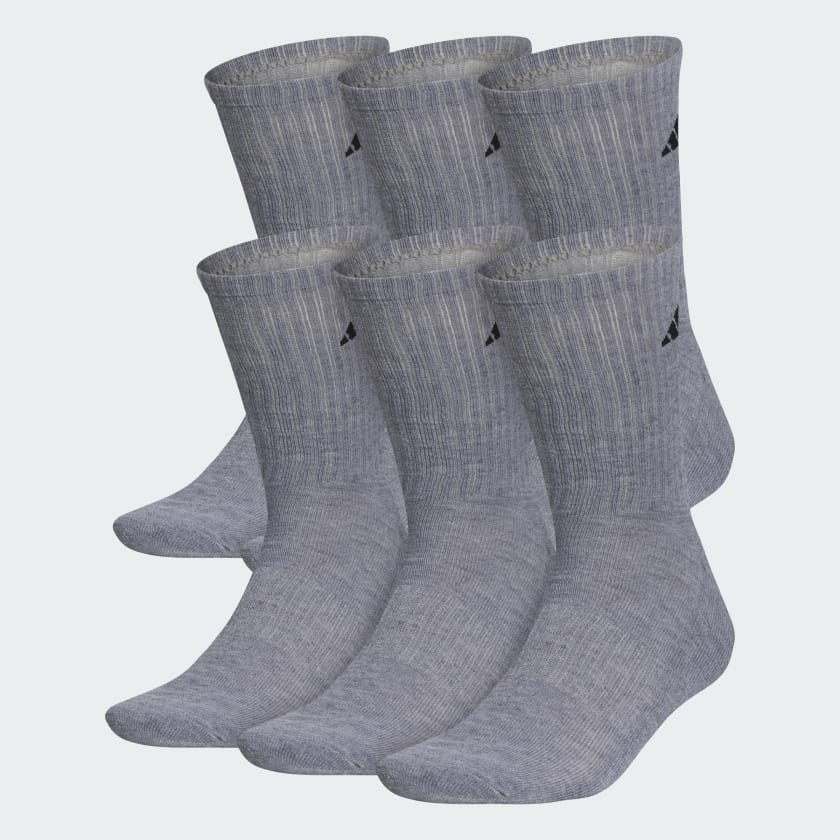 Adidas Athletic Cushioned Crew Socks 6 Pairs XL