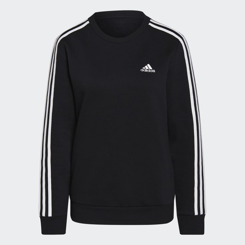 adidas Essentials 3-Stripes Fleece Sweatshirt - Black | GS1344 | adidas US