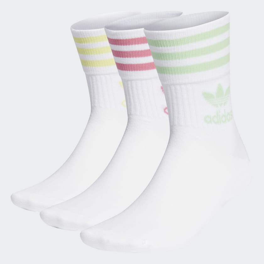 adidas Enjoy Summer Mid Cut Crew Socks 3 Pairs - White | Unisex ...