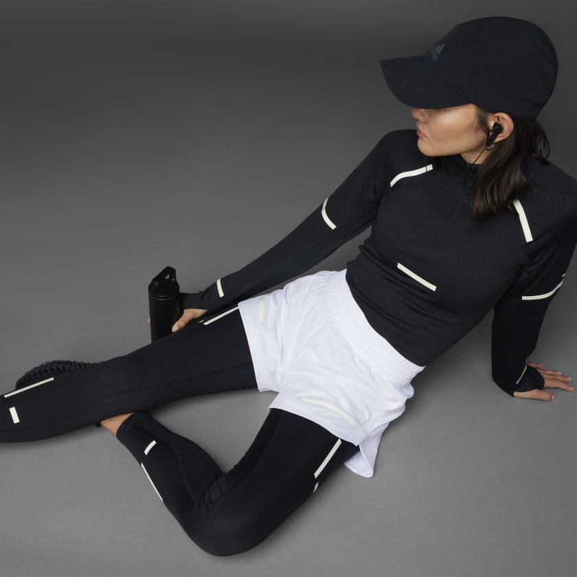 Black and white running shorts discount