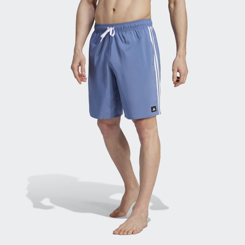 adidas 3-Stripes CLX Swim Shorts - Blue | adidas UK