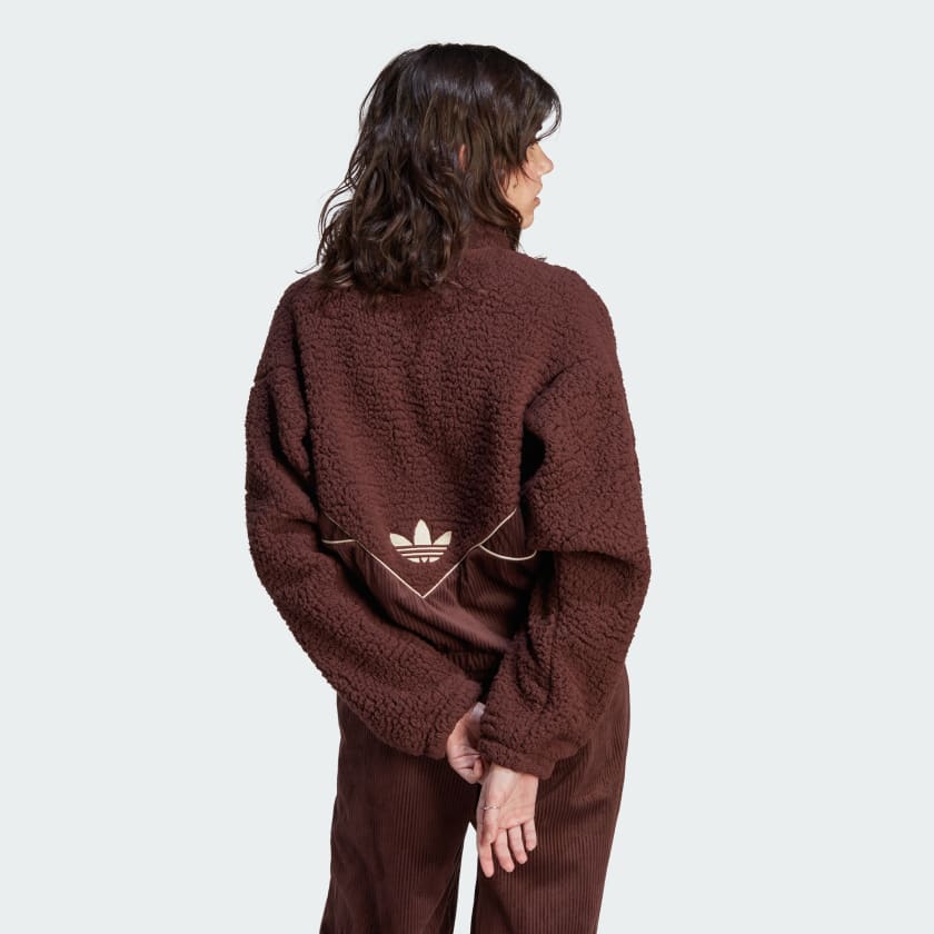 adidas Corduroy Fleece Mix Jacket - Brown | adidas Philippines