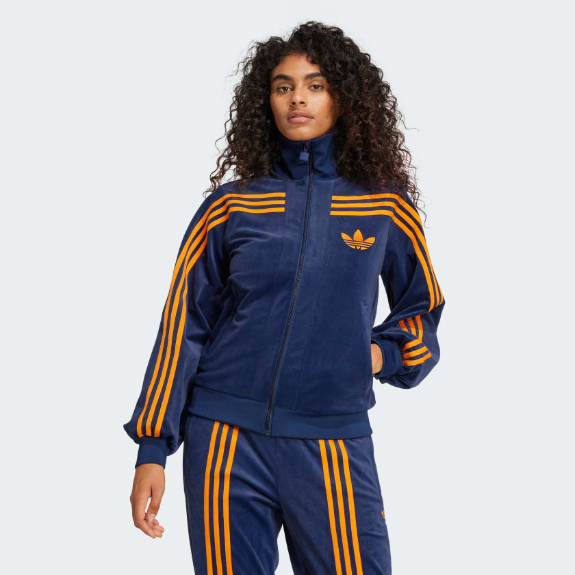Adidas originals velour track top deals