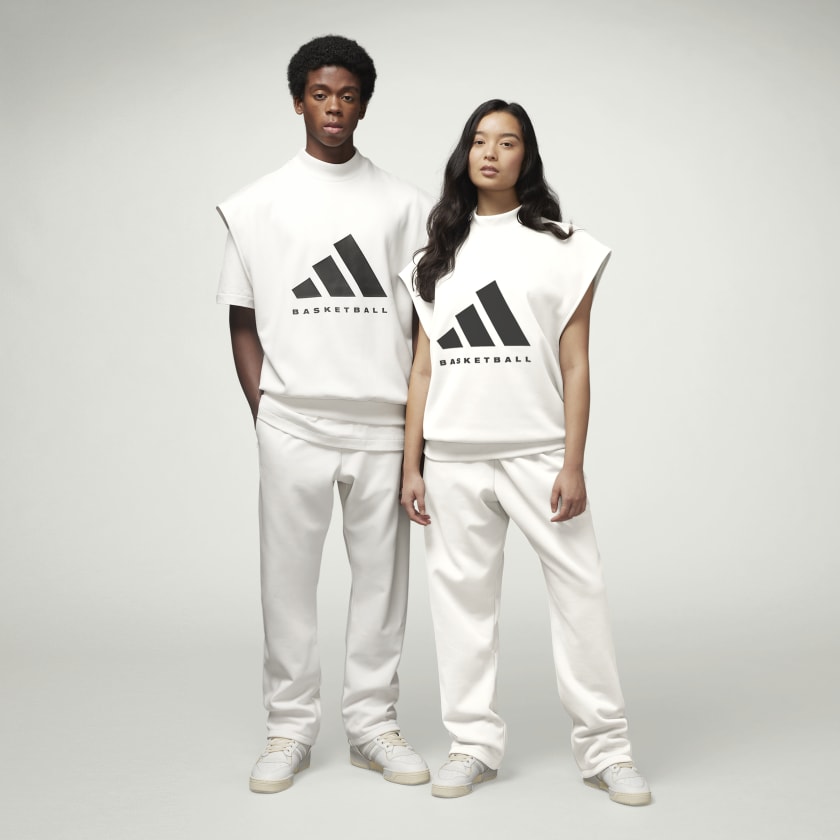 adidas Basketball Track Jacket - White, Unisex Basketball