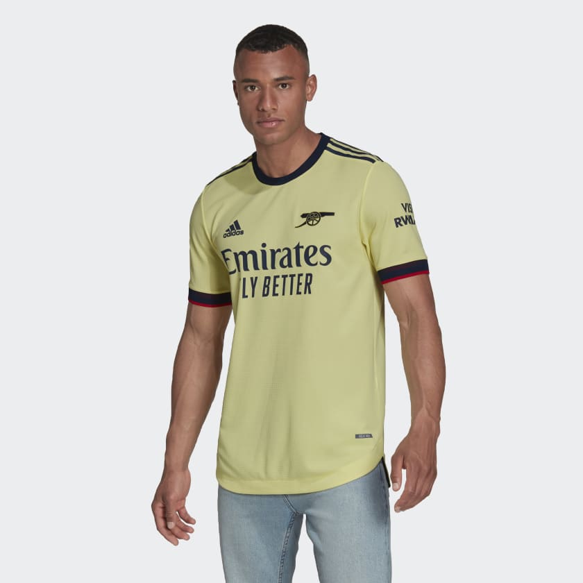 adidas Arsenal 2019/20 Mens Short Sleeve Away Football Jersey Shirt Yellow