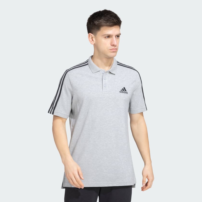 adidas 3 STRIPES POLO TEE Grey adidas India